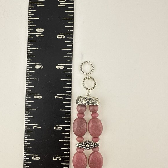 Carolyn Pollack Bracelet Pink Rhodonite Cabochon Oval Bead Sterling Silver 925 - Picture 10 of 11